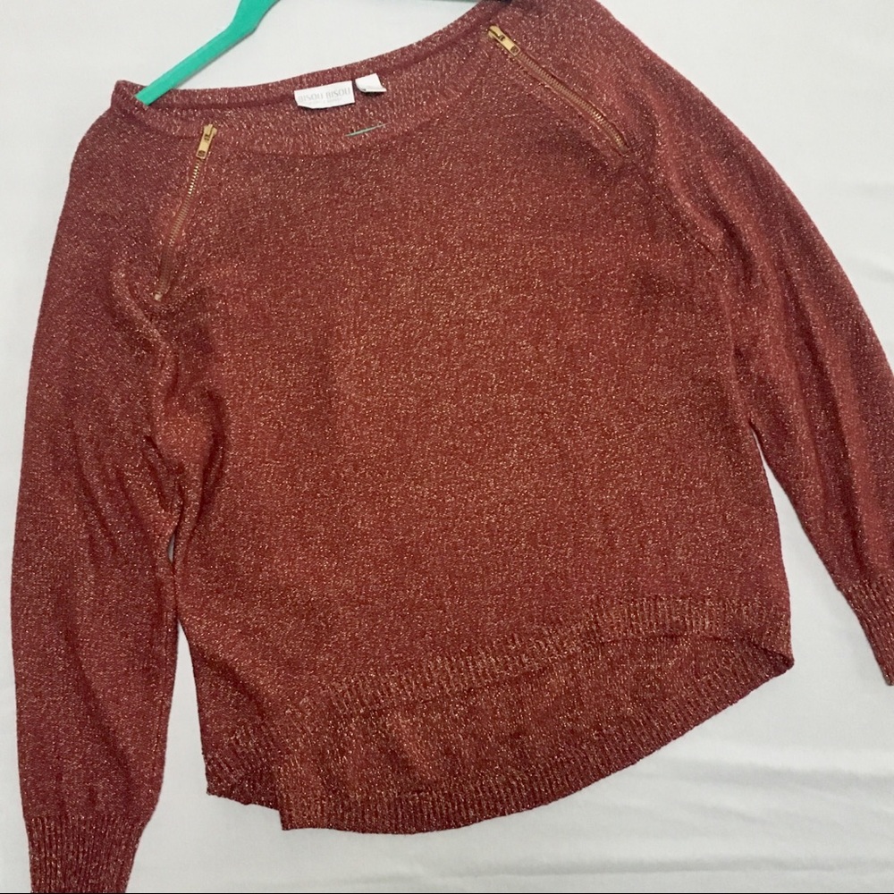 BisouBisou Michelle Bohbot red/gold sparklesweater